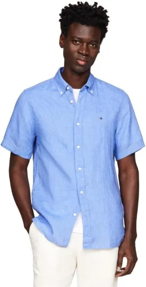Tommy Hilfiger Men's Short Sleeve Casual Linen Button Down Shirts in Regular Fit