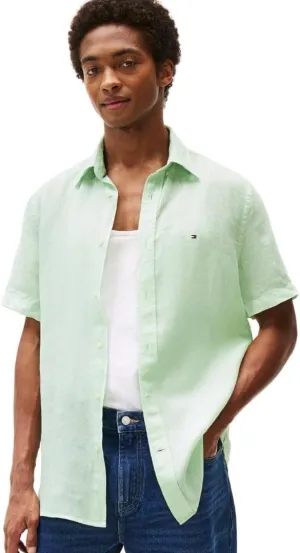 Tommy Hilfiger Men's Short Sleeve Casual Linen Button Down Shirts in Regular Fit