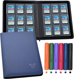 Toploaders Binder,Holds 324 Top Loaders,9 Pocket Top Loader Binder for 3" x 4"Rigid Cards,Double Sided Card Binder Abulm in 3"x4"Toploaders for Trading Cards