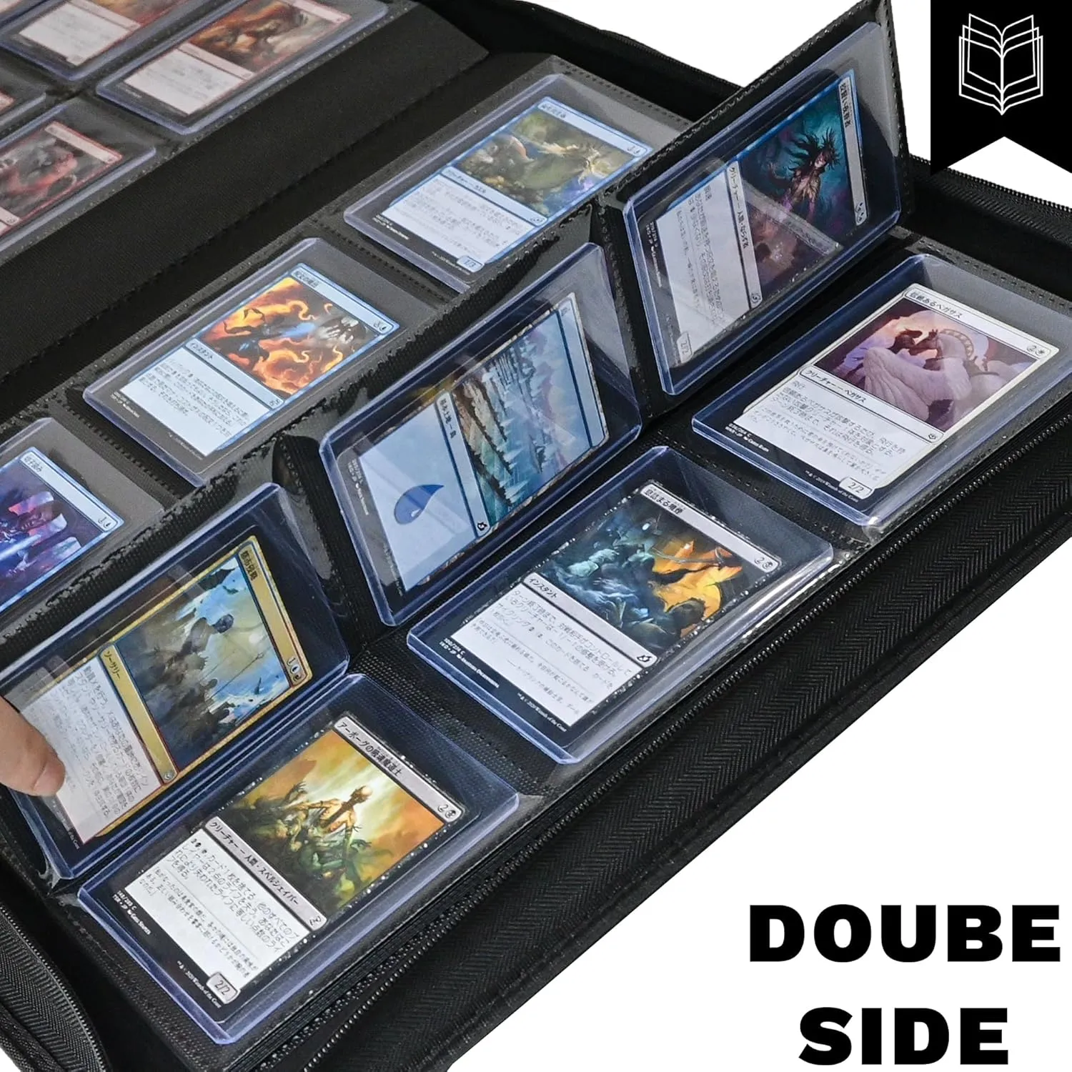 Toploaders Binder,Holds 324 Top Loaders,9 Pocket Top Loader Binder for 3" x 4"Rigid Cards,Double Sided Card Binder Abulm in 3"x4"Toploaders for Trading Cards