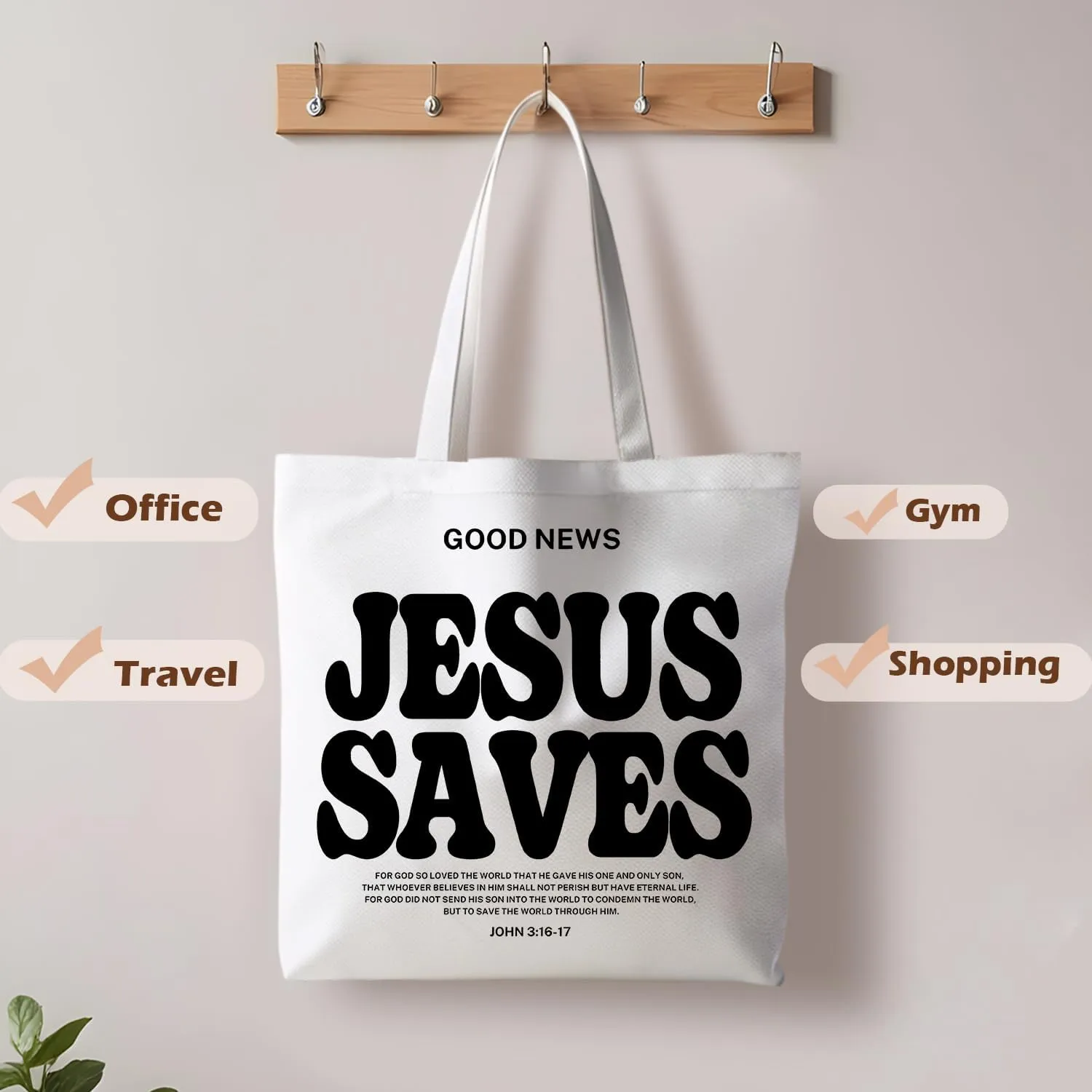 Tote Bag - Christian Gifts for Women, Canvas Bags with Bible Verse Designs