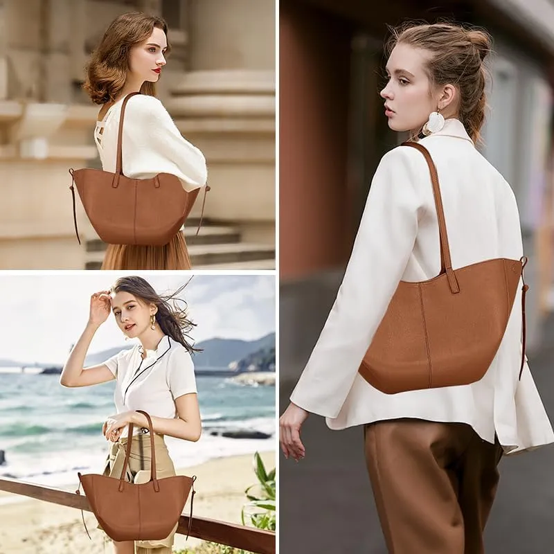 Tote Bag for Women, Faux Leather Tote Bag Fall Shoulder Bag Large Capacity Tote Handbags with Magnetic Closure
