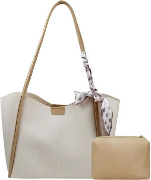 Tote Bag,Large Capacity Ladies Tote Bag with Magnetic Buckle Premium Solid Colour Leather Handbag for Travelling