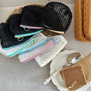 Transparent Mesh Color Block Mini Make Up Bag DP25A595