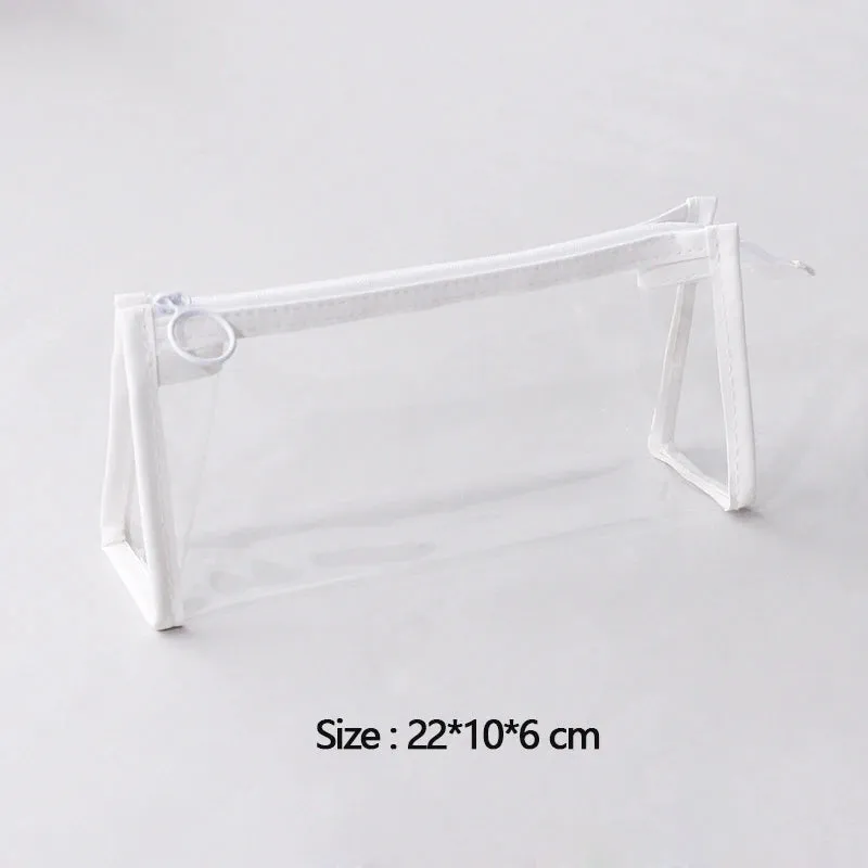 Transparent Pencil Case Large Capacity Simple Pen Bag Kawaii Cosmetic Bag School Study Stationery Office Supplies