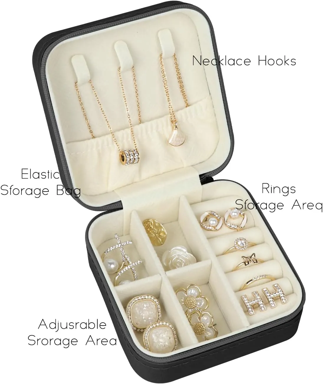 Travel Jewelry Case, Travel Jewelry Box, Mini Jewelry Travel Case, Jewelry Organizer Case, Portable Small Jewelry Organizer Storage Boxes - Best Gift for Women Girls.