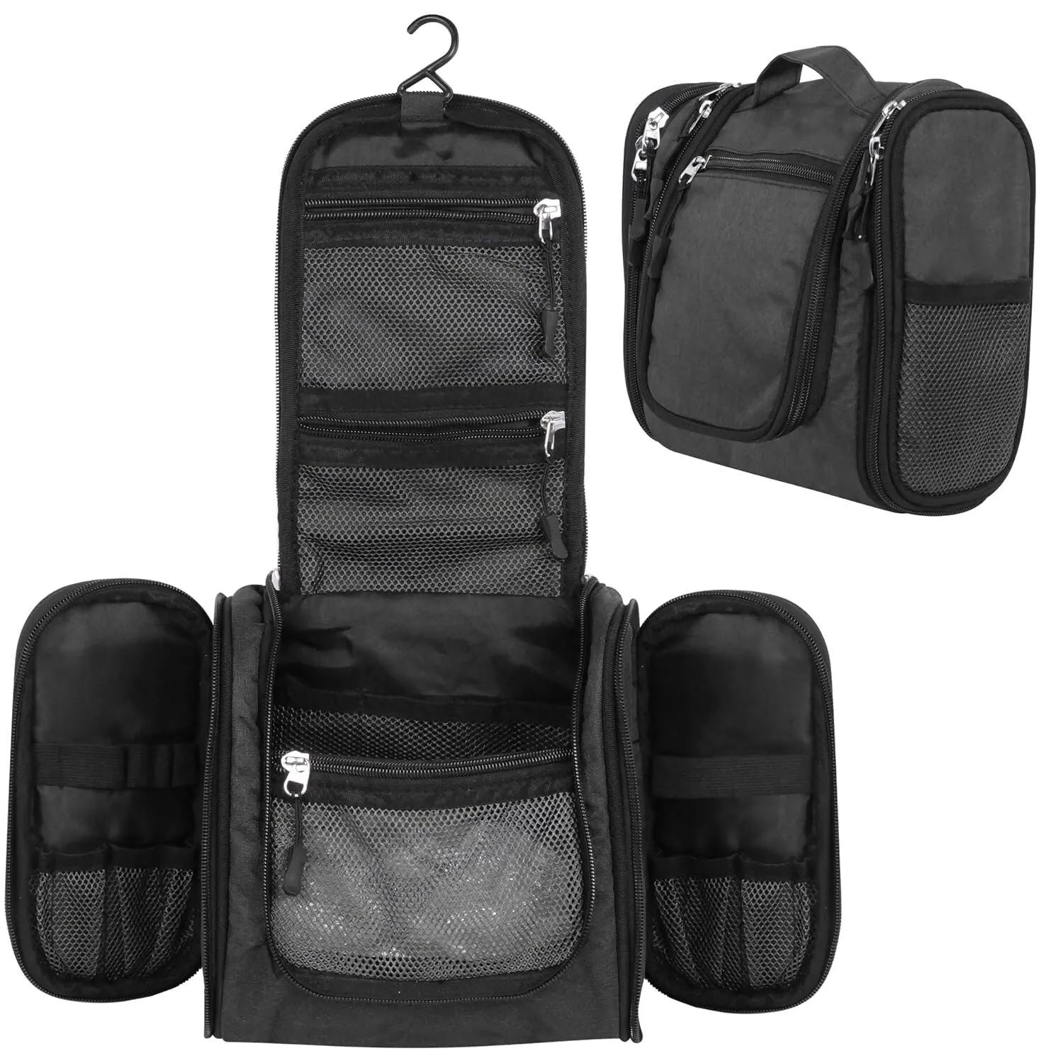 Travel Makeup & Toiletry Organizer Bag (Black)