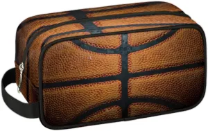 Travel Toiletry Bag for Boys Men, Retro Basketball Waterproof Hanging Dopp Kit for Kids, Shaving Bag with Large Capacity for Travel,Sports Shower