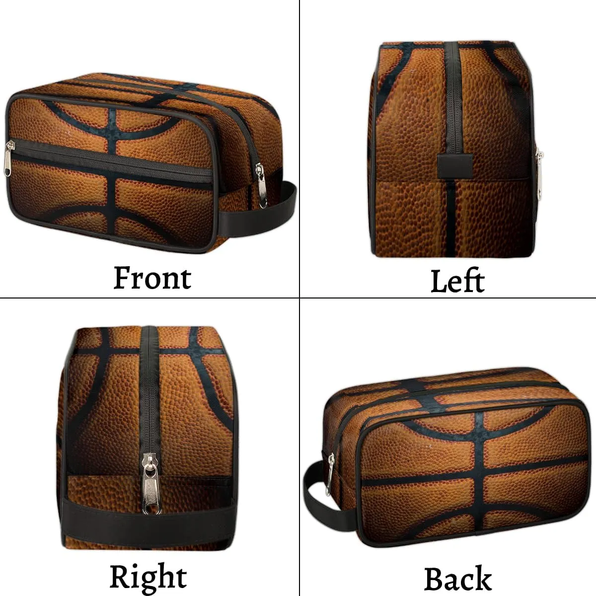 Travel Toiletry Bag for Boys Men, Retro Basketball Waterproof Hanging Dopp Kit for Kids, Shaving Bag with Large Capacity for Travel,Sports Shower