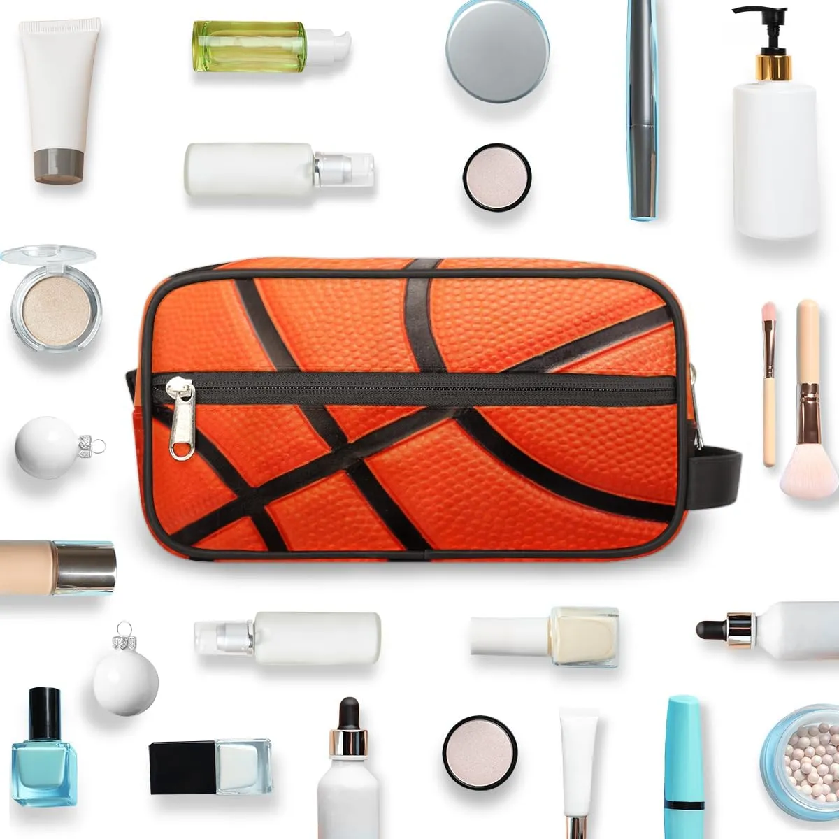 Travel Toiletry Bag for Boys Teens, Basketball Sports Waterproof Hanging Dopp Kit for Men, Shaving Bag with Large Capacity for Travel,Sports Shower