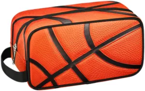 Travel Toiletry Bag for Boys Teens, Basketball Sports Waterproof Hanging Dopp Kit for Men, Shaving Bag with Large Capacity for Travel,Sports Shower