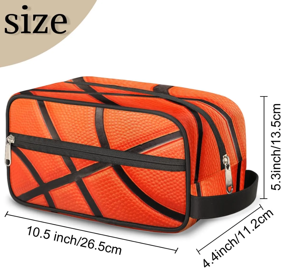 Travel Toiletry Bag for Boys Teens, Basketball Sports Waterproof Hanging Dopp Kit for Men, Shaving Bag with Large Capacity for Travel,Sports Shower