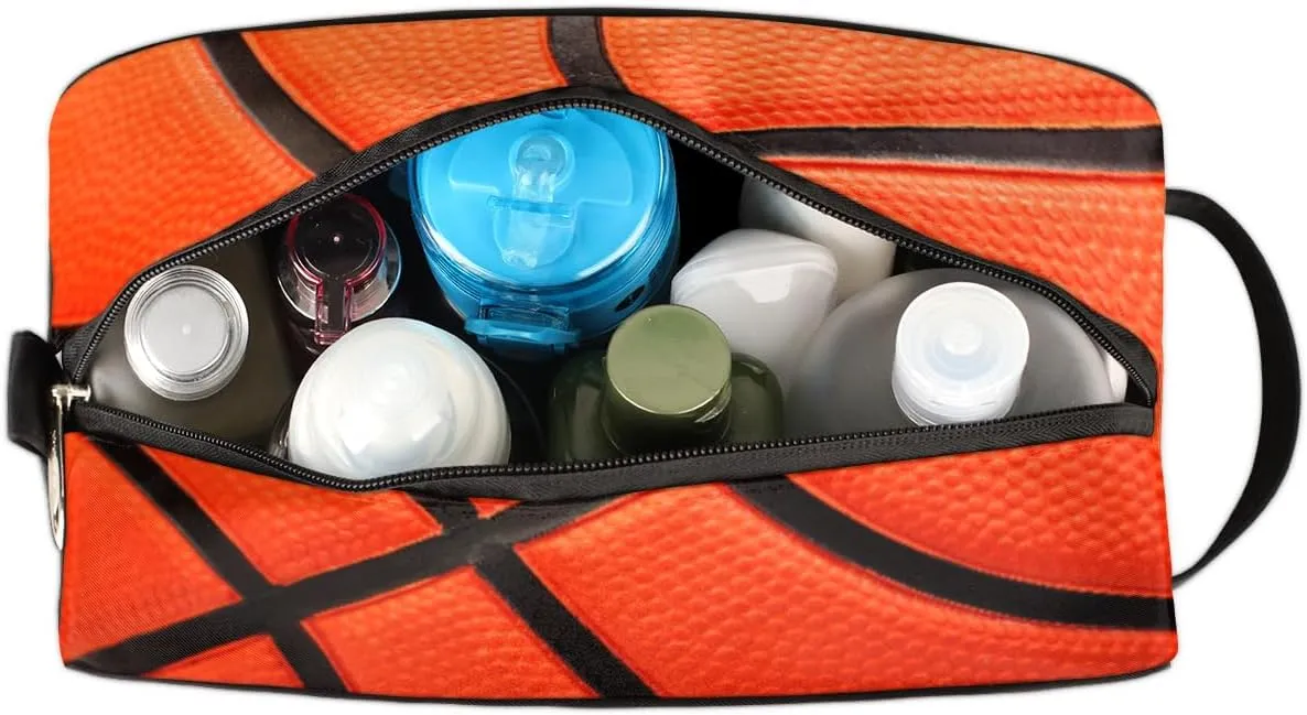 Travel Toiletry Bag for Boys Teens, Basketball Sports Waterproof Hanging Dopp Kit for Men, Shaving Bag with Large Capacity for Travel,Sports Shower