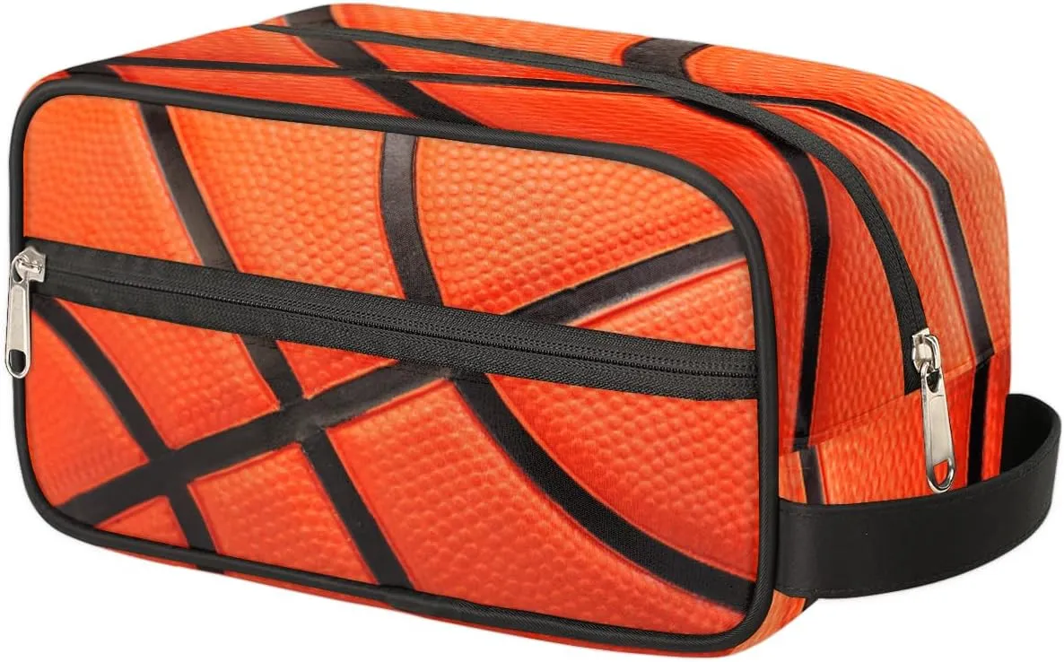 Travel Toiletry Bag for Boys Teens, Basketball Sports Waterproof Hanging Dopp Kit for Men, Shaving Bag with Large Capacity for Travel,Sports Shower