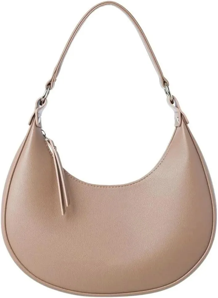 Trendy Half Moon Handbag Portable Large Capacity Shoulder Bag for Women Small Vegan Leather Tote Bag for Work 2025