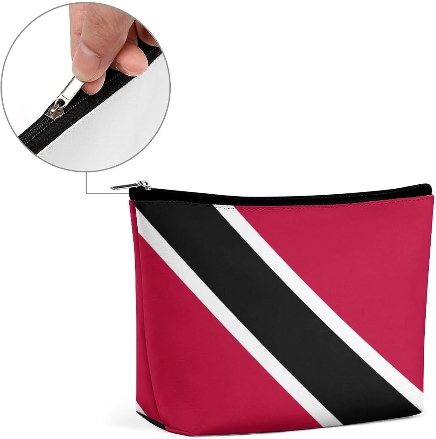 Trinidad Tobago Flag Compact Makeup Organizer Travel Cosmetic Bag for Women