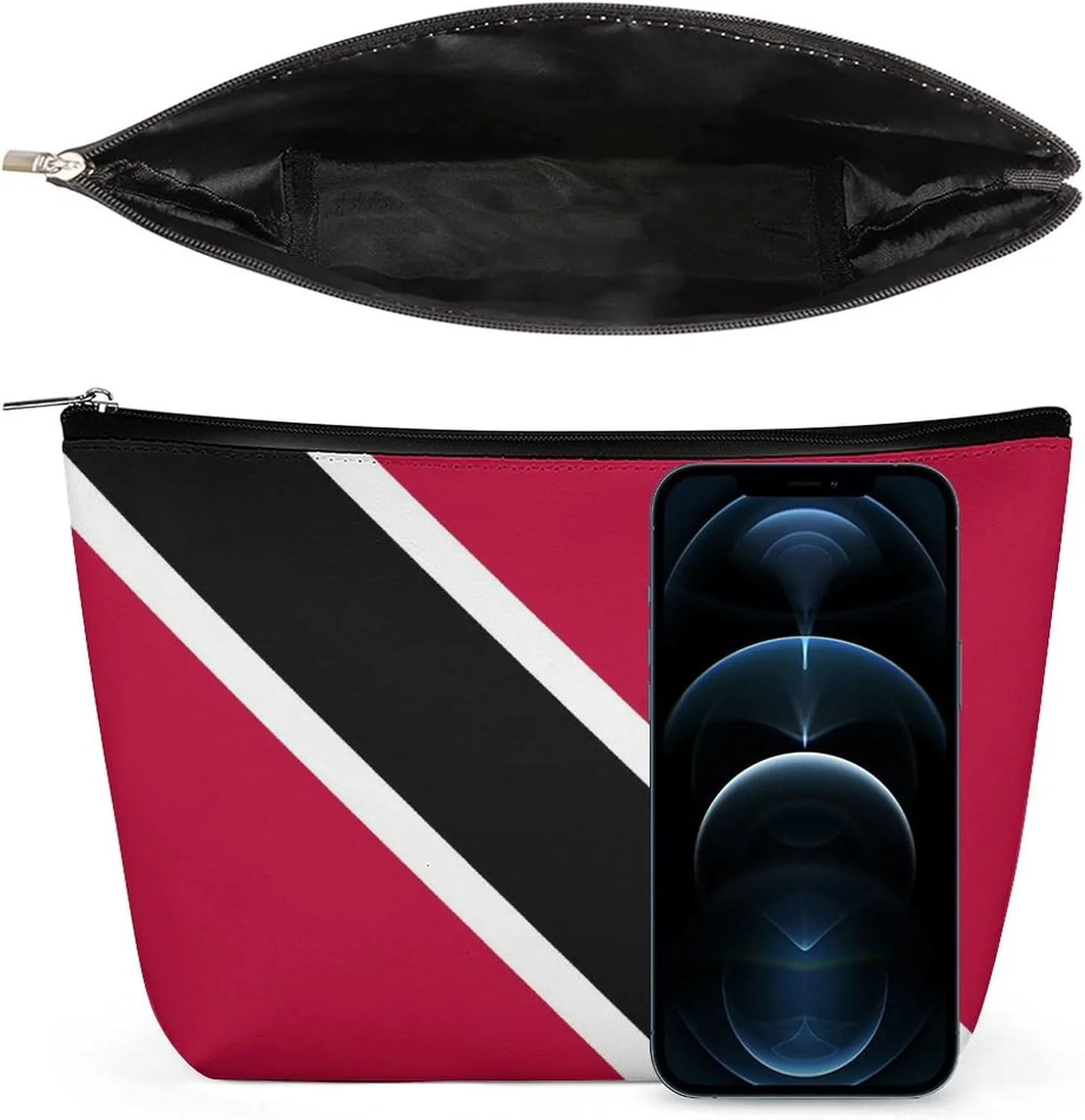 Trinidad Tobago Flag Compact Makeup Organizer Travel Cosmetic Bag for Women