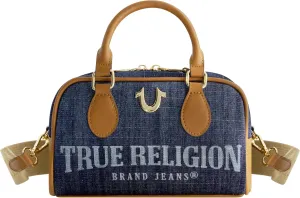 True Religion Satchel Bag, Women's Faux Leather Crossbody Purse with Adjustable Shoulder Strap