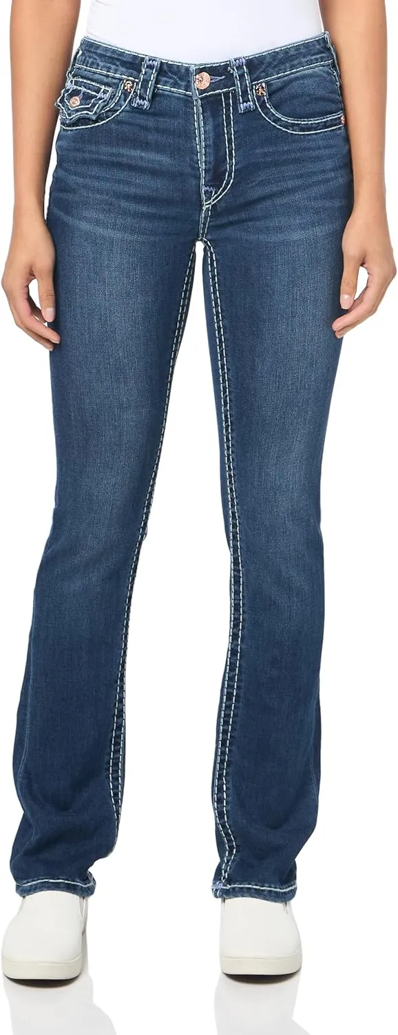 True Religion Women's Billie MID Rise Straight Super T​