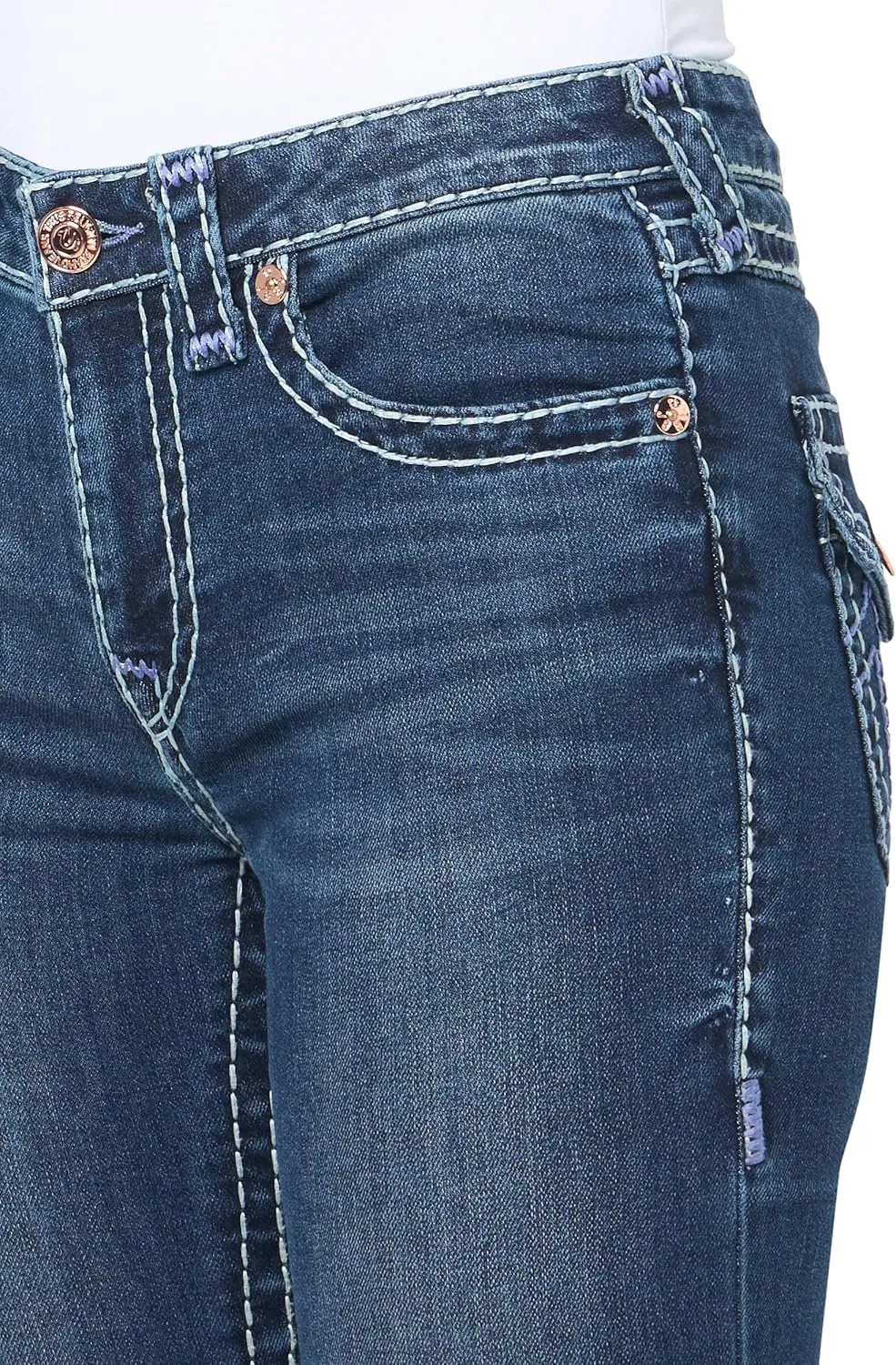 True Religion Women's Billie MID Rise Straight Super T​