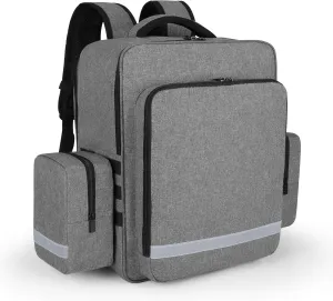 Trunab Emergency Medical Backpack Empty, EMT Camping Molle Bag with Detachable Side Pocket and No-Slip Bottom for Camping, Hiking, Traveling, Daycare, Red, Bag Only