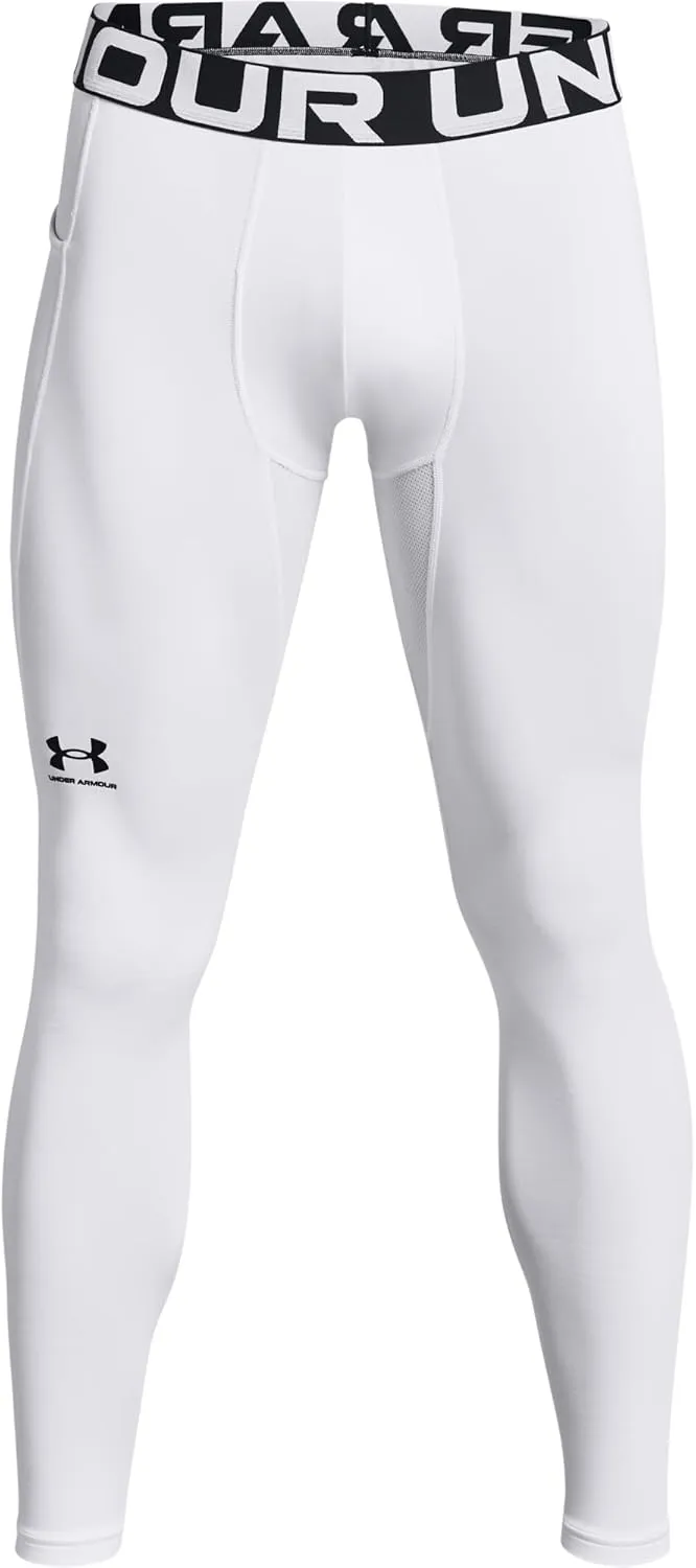 Under Armour Men's ColdGear Armour Leggings , White (100)/Black, Medium