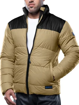 URBAN BUCK Mens Faux Fur Trimmed Hood Puffer Jacket Midweight Winter Down Windproof & Water Repellent Men Climbing Jackets