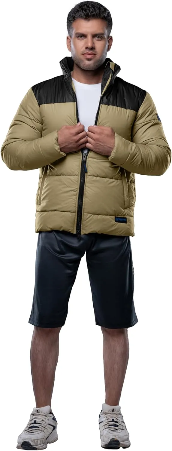 URBAN BUCK Mens Faux Fur Trimmed Hood Puffer Jacket Midweight Winter Down Windproof & Water Repellent Men Climbing Jackets
