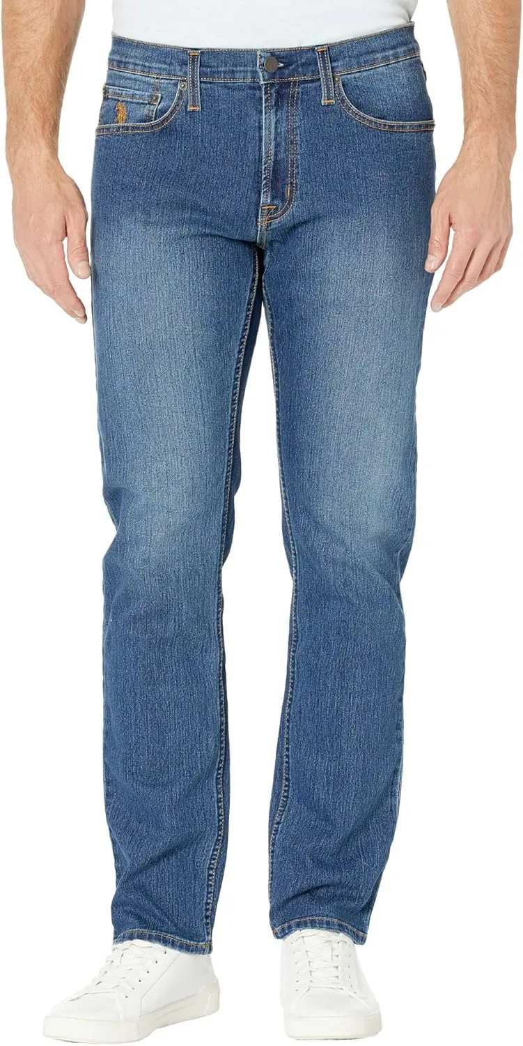 U.S. Polo Assn. mens Stretch Slim Straight Five-pocket Denim Jeans
