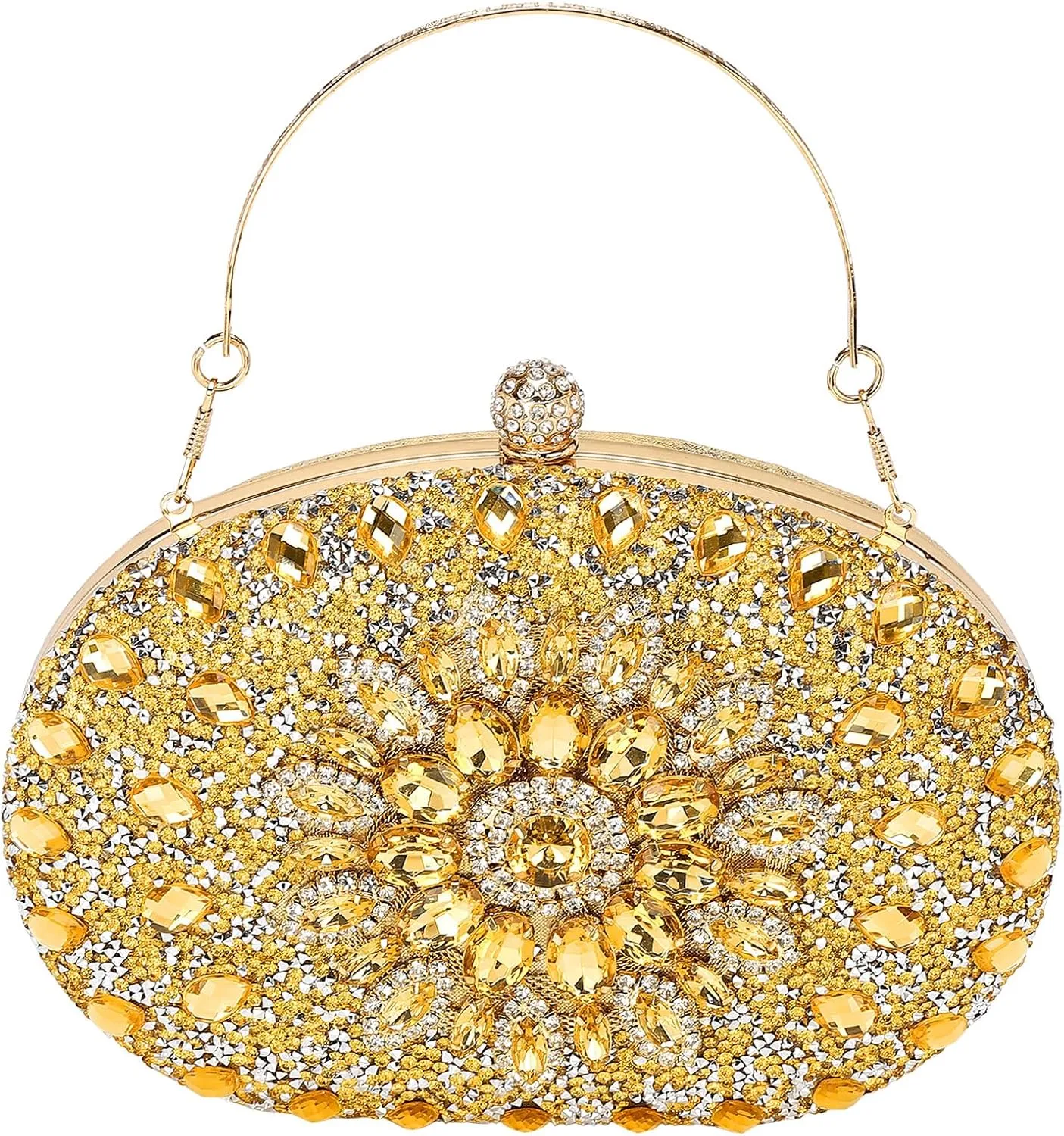uxcell Evening Bags for Women, Sparkly Crystal Rhinestone Clutch Purse with Chain Strap Shoulder Bag Handbag