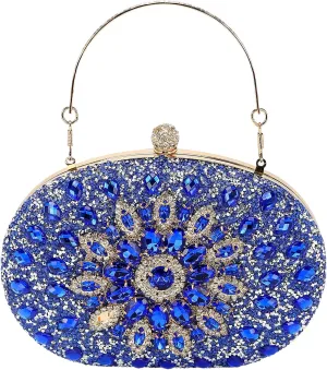 uxcell Evening Bags for Women, Sparkly Crystal Rhinestone Clutch Purse with Chain Strap Shoulder Bag Handbag