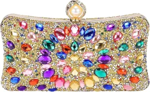 uxcell Evening Bags for Women, Sparkly Crystal Rhinestone Clutch Purse with Chain Strap Shoulder Bag