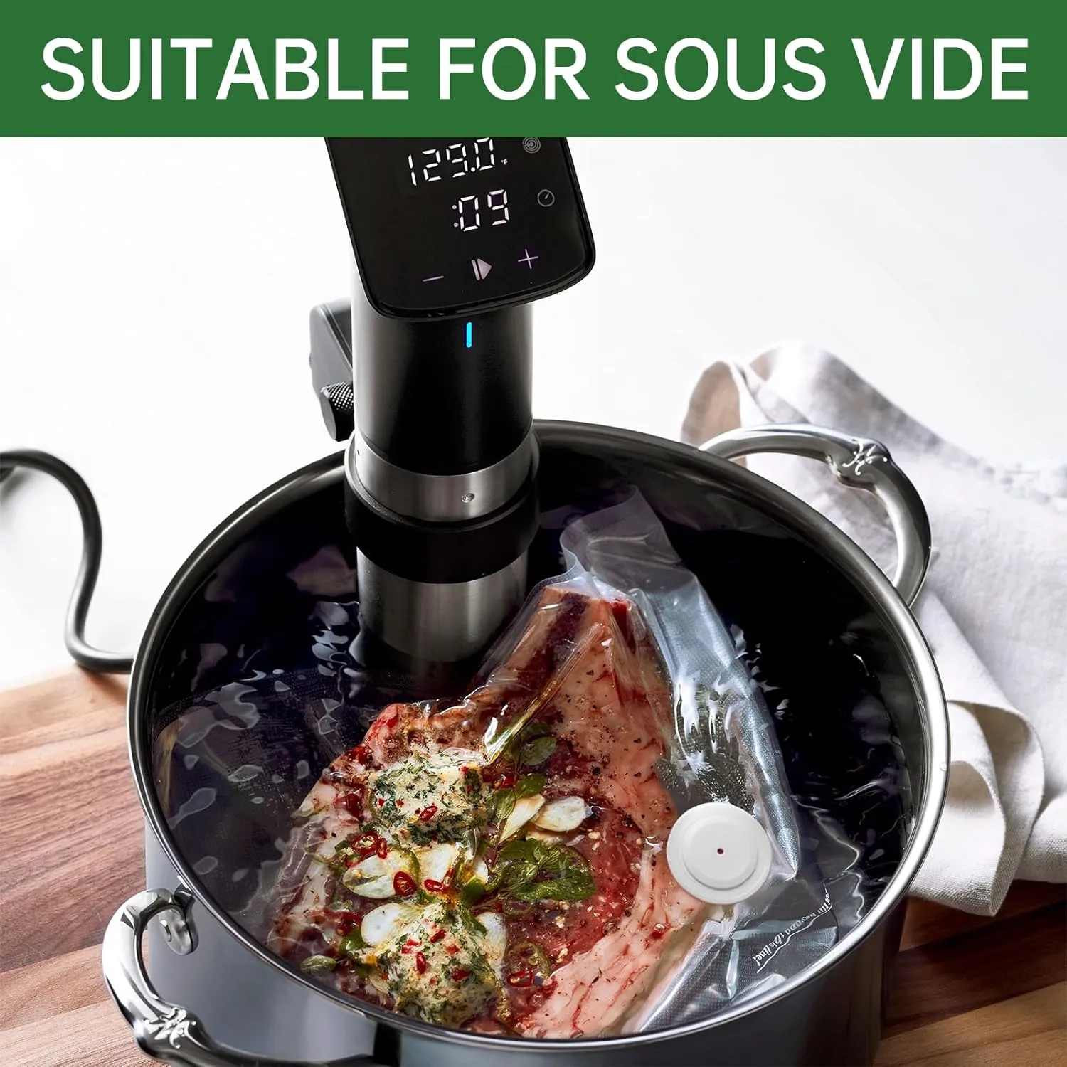 Vacuum Sealer, Handheld Compact Vacuum Sealer for Food, Portable Vacuum Machine Kit with 32 Reusable Sous Vide Zipper Bags, Cordless Food Sealer Machine for Travel Fresh & Sorage Meal Prep