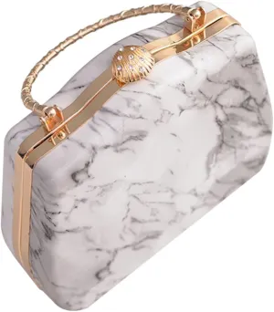 VALICLUD Small Fashion Women's Evening Bag Marbling Clutch for Wedding Banquet Party Purse