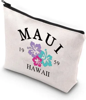 VAMSII Bachelor Party Gift Camp Toiletry Bag Maui 1959 Hawaii Aesthetic Cosmetic Bag Summer Party Accessories（MAUI 1959）