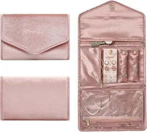 VanFn Jewelry Rolls, Travel Jewelry Organizer Roll, Foldable Jewelry Case, Women Jewelry Storage Bag for Journey-Rings, Necklaces, Earrings, Bracelets, Watches, Brooches P.Travel Series
