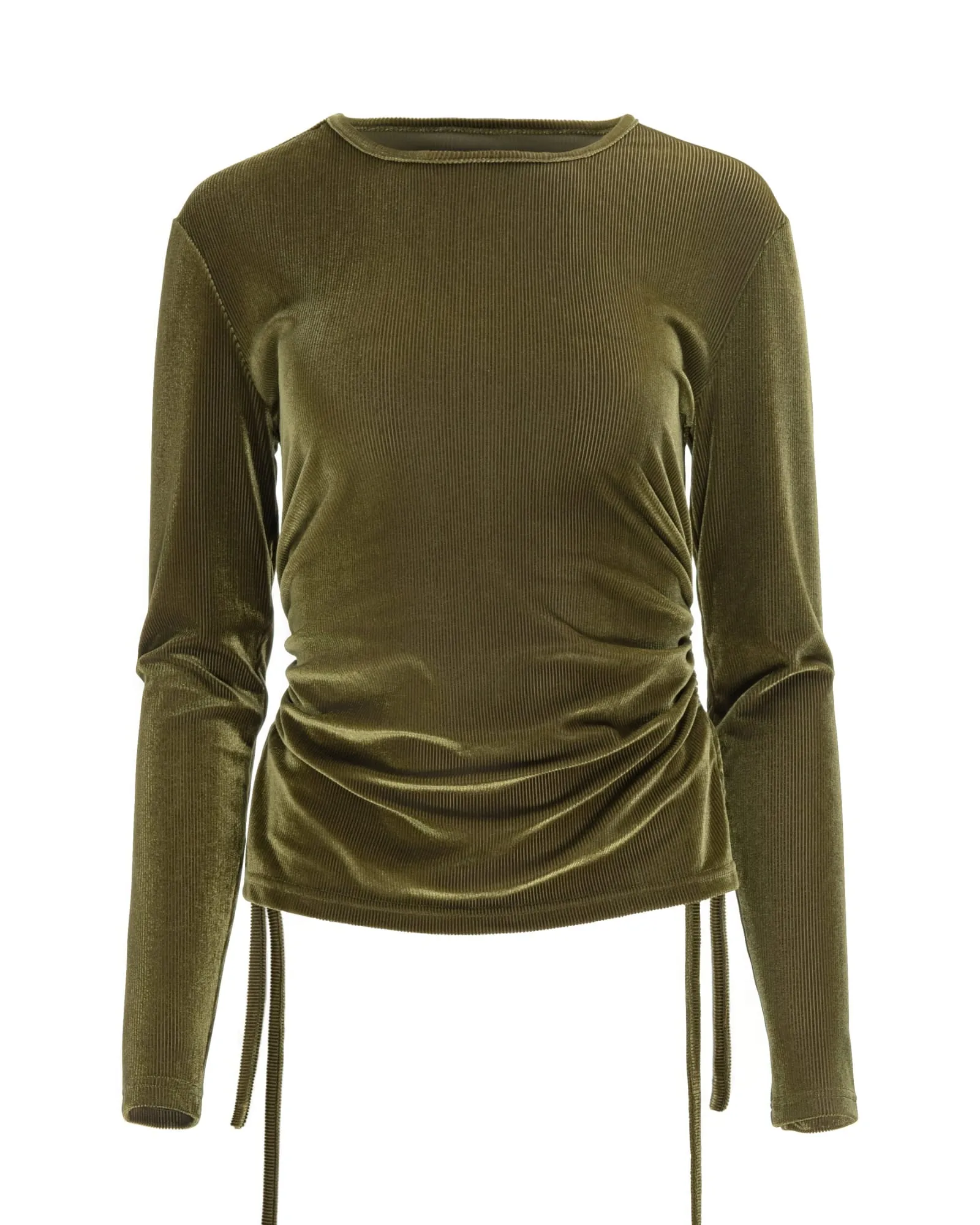 Velvet Ruched Top | Green