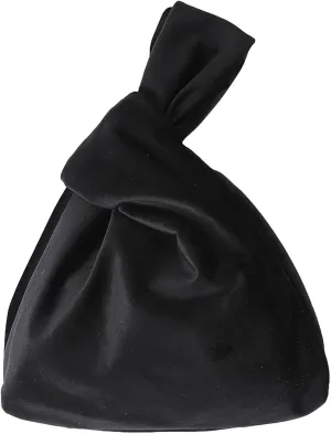 Velvet Wristlet Purse for Women Elegant Clutch Evening Bag Wrist Bag Sleeve-Knot-Pouch(Very Small Size)