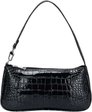 Verdus Women's Vintage Crocodile PU Leather Solid Color Shoulder Handbag