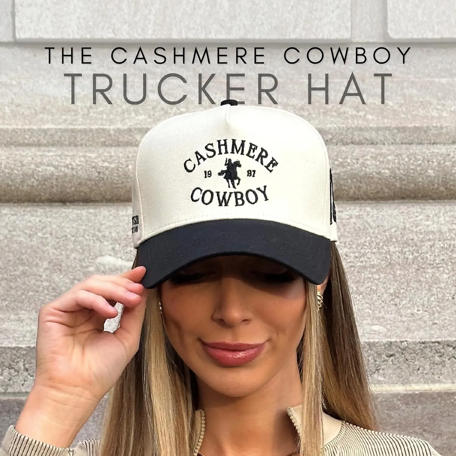 Vintage Western Trucker Hat | Men & Women | Country Cute Caps for Cowgirls Cowboys | Camo Denim Embroidered Cotton | Snapback
