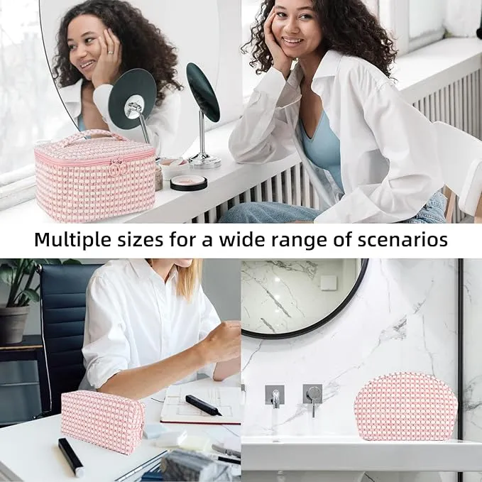 Viola | 3-Piece Soft  Cosmetic Makeup Bag Set