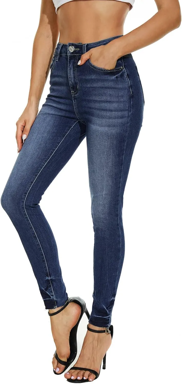 VIPONES Women Jeans High Waisted Skinny Stretchy Soft Slim Fit Distressed Comfy Classic Jeggings Denim Pants