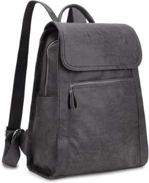 VX VONXURY Backpack Purse for Women,Lightweight Fashion Faux Leather Small Travel Daypack with Multiple Pockets(Grey