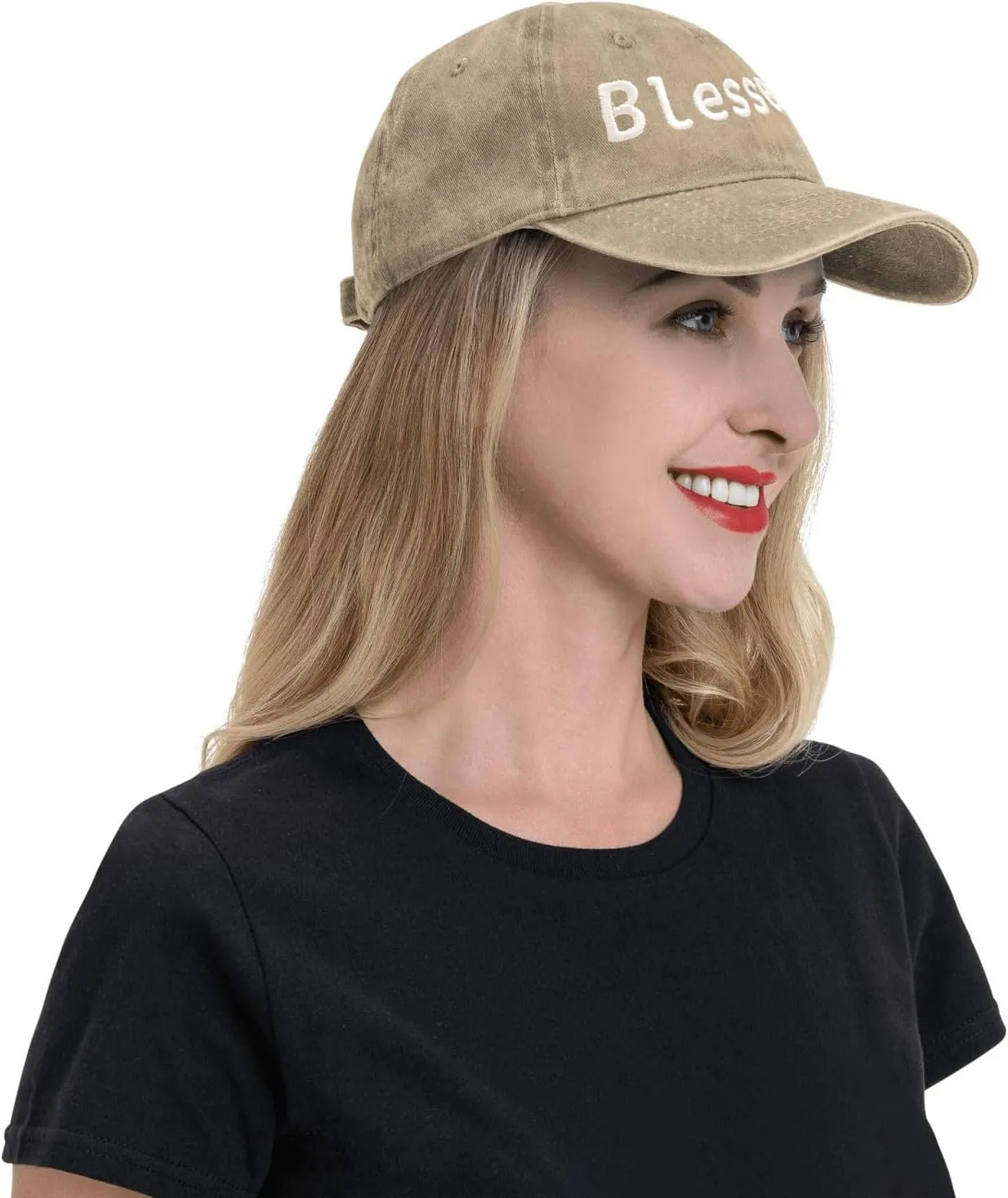 Walk with Jesus Embroidered Baseball Cap Vintage Adjustable Washed Cotton Christian Hat for Men Women,Black