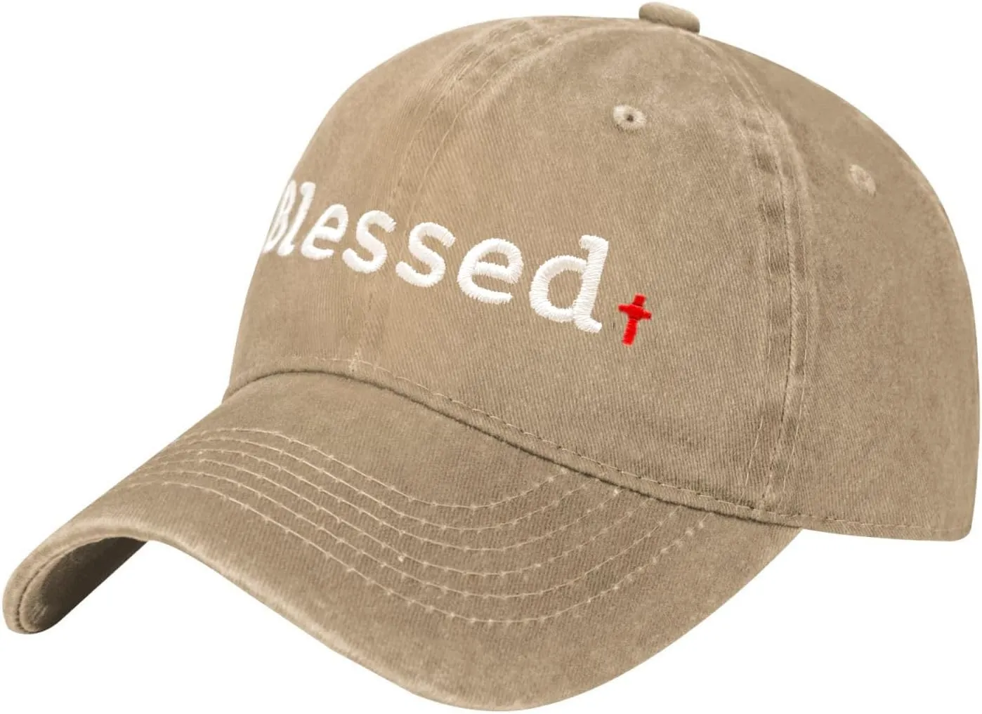 Walk with Jesus Embroidered Baseball Cap Vintage Adjustable Washed Cotton Christian Hat for Men Women,Black