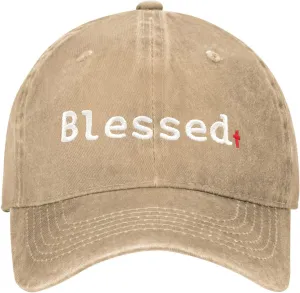 Walk with Jesus Embroidered Baseball Cap Vintage Adjustable Washed Cotton Christian Hat for Men Women,Black