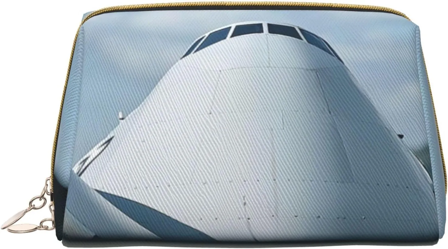 War plane Print Travel Makeup Bag, Women's Large Capacity Makeup Bag, Waterproof Portable Bag, Open Flat Makeup Bag