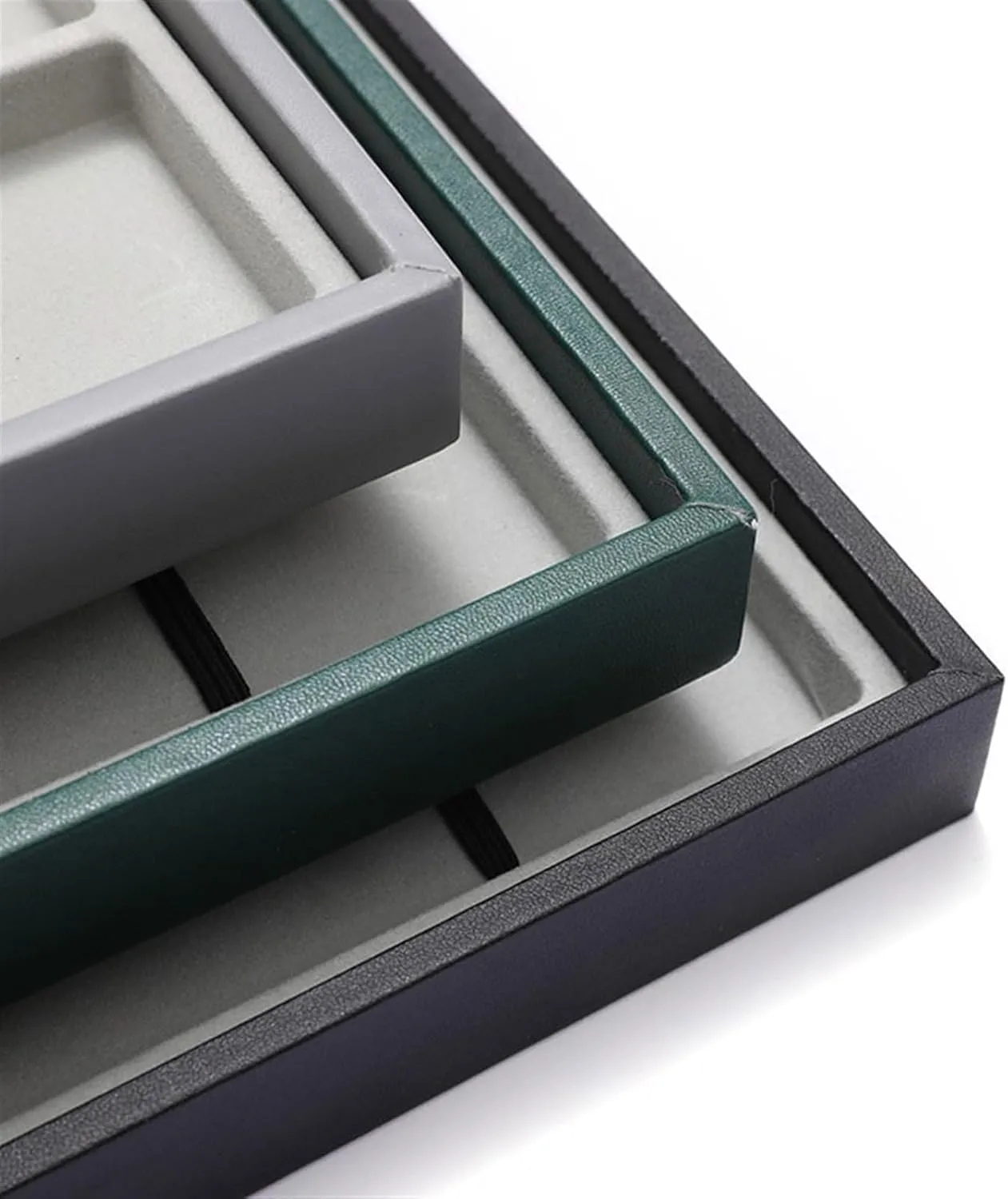 Watch Box 8 Grid Shop Watch Display Trays PU Leather Watch Organizers Large Capacity Watch Holders watch storage box(Green)