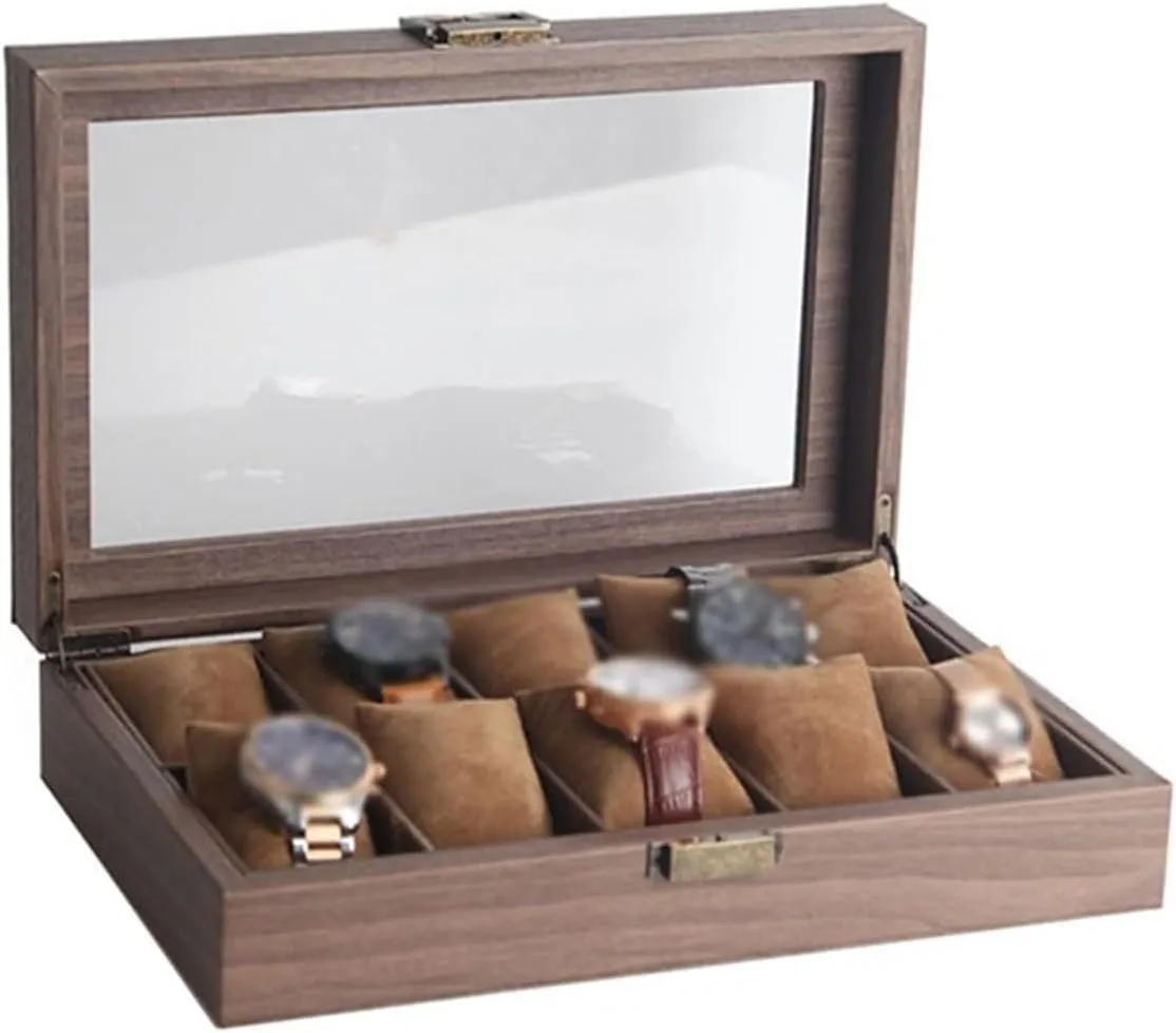 Watch Case 10 Compartments Large Capacity Watch Organizer Multifunctional Jewelry Jewelry Storage Box High-end Watch Holder (excluding Watches) Watch Display Box