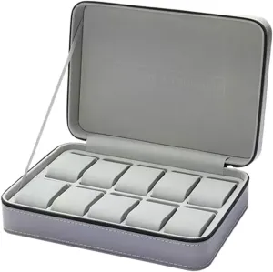 Watch Case Watch Storage Box Watch Display Box 10 Grid Watch Organizers, Large Capacity Jewelry Collection Box Watch Display Box